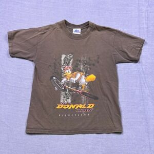 Kids Disneyland Resort Donald Duck BMX T‎ Shirt Brown Youth Size L